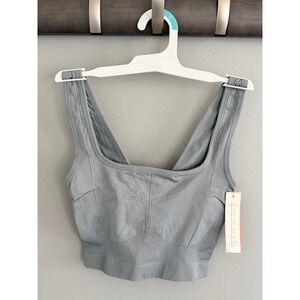 Colsie Gray Seamless Square Neck Lounge Bra Bralette Small 023 13 2306